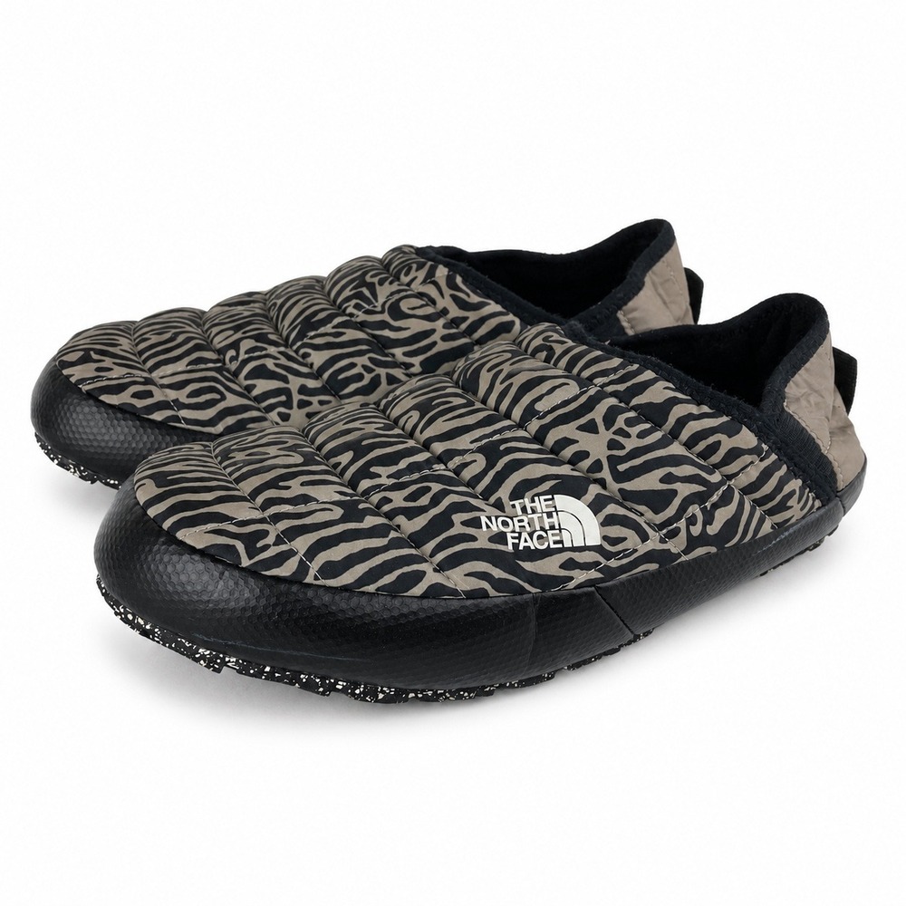 The North Face ThermoBall Traction Mule V Women 8 Gray Zebra Print Slipper Cozy